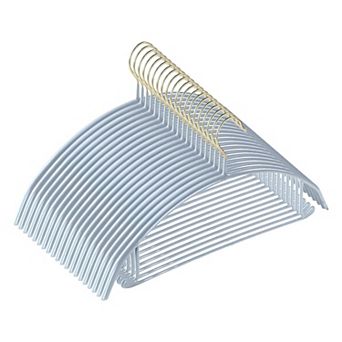 20 Pack Non Slip Metal Clothes Hangers No Shoulder Bump With Pant Bar Heavy Duty