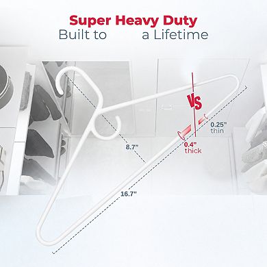 Super Heavy Duty Plastic Clothes Hangers 10lb Capacity 36 Pack