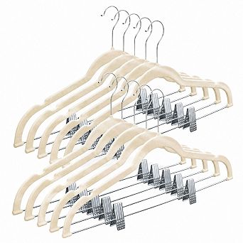 10 Pack Ultra Thin Anti Slip Velvet Clothes Hangers Space Saving