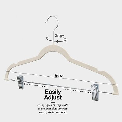 10 Pack Ultra Thin Anti Slip Velvet Clothes Hangers Space Saving