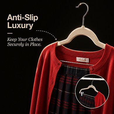 10 Pack Ultra Thin Anti Slip Velvet Clothes Hangers Space Saving