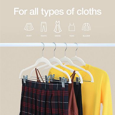 10 Pack Ultra Thin Anti Slip Velvet Clothes Hangers Space Saving