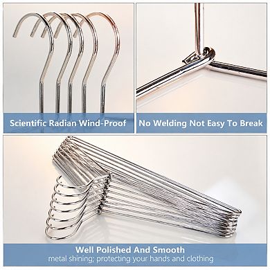 30 Pack Heavy Duty Stainless Steel Coat Hangers For Closet Organization