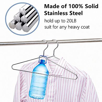 30 Pack Heavy Duty Stainless Steel Coat Hangers For Closet Organization