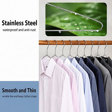 30 Pack Heavy Duty Stainless Steel Coat Hangers For Closet Organization