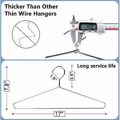 30 Pack Heavy Duty Stainless Steel Coat Hangers For Closet Organization
