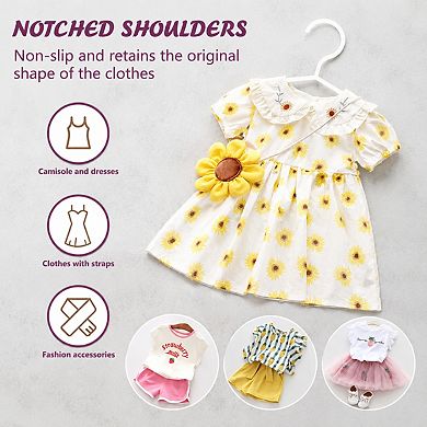 100 Pack Kids Plastic Clothes Hangers Slim Non Slip Space Saving Durable