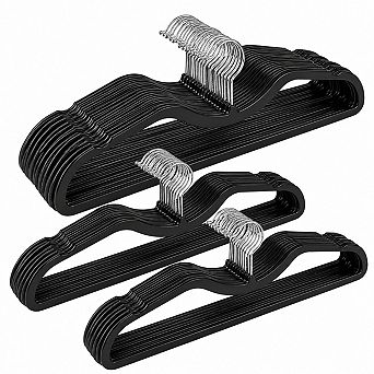 40 Pack Ultra Thin Space Saving ABS Plastic Hangers 360 Swivel Hook Closet Organization