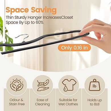 40 Pack Ultra Thin Space Saving ABS Plastic Hangers 360 Swivel Hook Closet Organization
