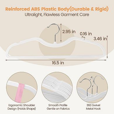 40 Pack Ultra Thin Space Saving ABS Plastic Hangers 360 Swivel Hook Closet Organization
