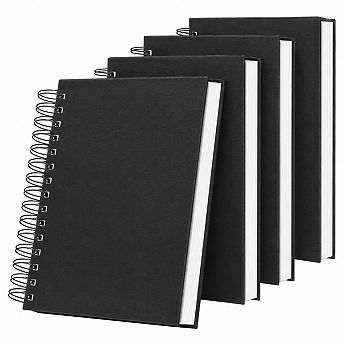 4 Pack B5 Spiral Notebooks Hardcover College Ruled Thick Paper 160 Pages