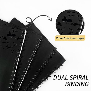 4 Pack B5 Spiral Notebooks Hardcover College Ruled Thick Paper 160 Pages