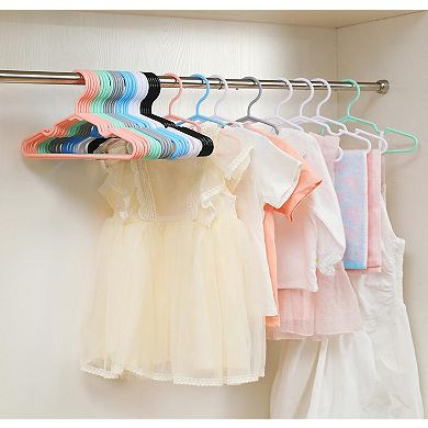 100 Pack Non Slip Plastic Kids Clothes Hangers Ultra Thin Closet Organizer