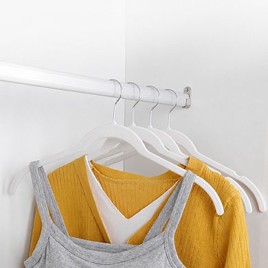 50 Pack Flocked Shirt Hangers 360 Swivel Hook Non Slip Closet Storage