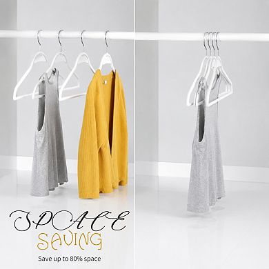 50 Pack Flocked Shirt Hangers 360 Swivel Hook Non Slip Closet Storage