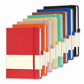 8 Pack A5 Hardcover Lined Journal Notebooks 100gsm College Ruled with Elastic Closure Pen Loop