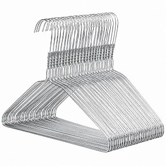 13 Gauge Galvanized Steel Metal Wire Clothes Hangers 50 Pack Space Saving Heavy Duty