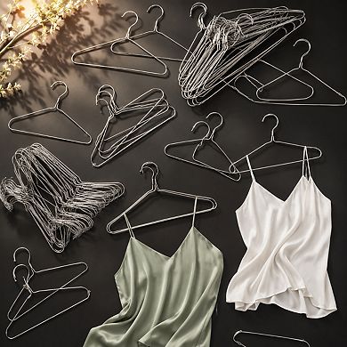 13 Gauge Galvanized Steel Metal Wire Clothes Hangers 50 Pack Space Saving Heavy Duty
