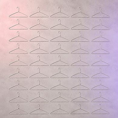 13 Gauge Galvanized Steel Metal Wire Clothes Hangers 50 Pack Space Saving Heavy Duty