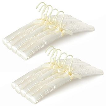 17 Inch Satin Padded Clothes Hangers 10 Pack Thick Foam No Shoulder Bumps