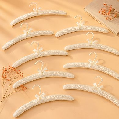 17 Inch Satin Padded Clothes Hangers 10 Pack Thick Foam No Shoulder Bumps