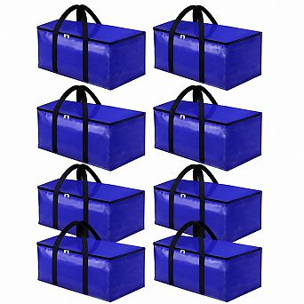 8 Pack Moving Bags 25 Gallon Heavy Duty With Straps Handles For Storage Travel Camping College Dorm
