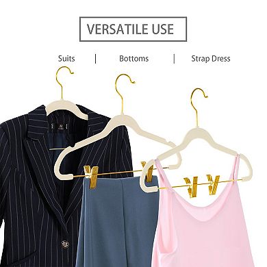 20 Pack Adjustable Clip Pant Hangers Non Slip Slim Space Saving Closet Organizers