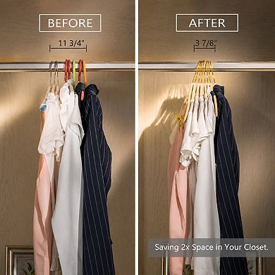 20 Pack Adjustable Clip Pant Hangers Non Slip Slim Space Saving Closet Organizers