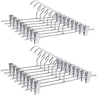 50 Pack Metal Pants Hangers With Adjustable Clips Heavy Duty Space Saving Closet Organizer