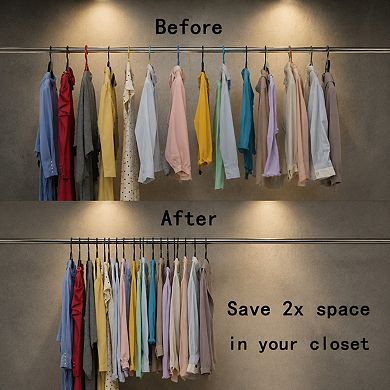 20 Pack Heavy Duty Non Slip Slim Metal Clothes Hangers Space Saving