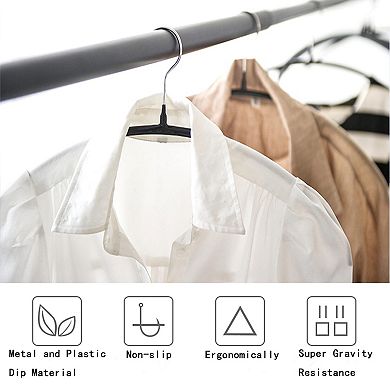 20 Pack Heavy Duty Non Slip Slim Metal Clothes Hangers Space Saving