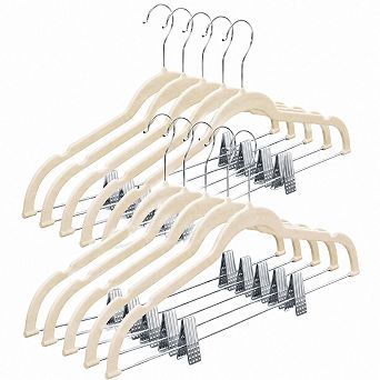 10 Pack Ultra Thin No Slip Velvet Clothes Hangers With Clips Space Saving