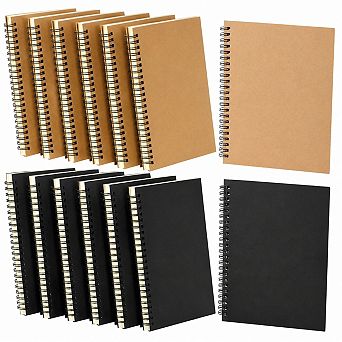 12 Pack Spiral Bound Lined Journal College Ruled Notebook Wire Cover 120 Pages