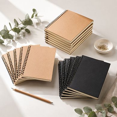 12 Pack Spiral Bound Lined Journal College Ruled Notebook Wire Cover 120 Pages
