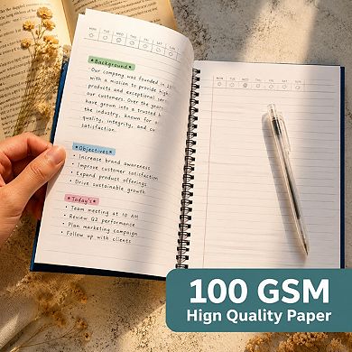 3 Pack Spiral Lined Notebooks College Ruled 160 Pages Thick Smooth Paper For Work School Travel