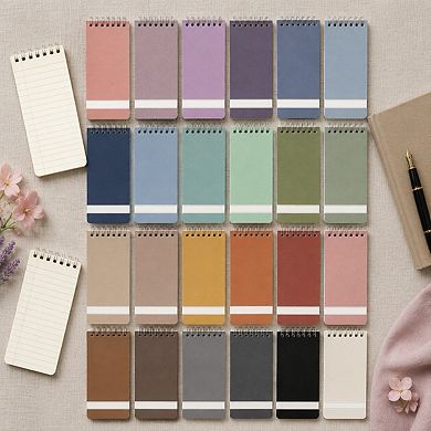 24 Pack College Ruled Memo Pads 3x5 Inches 60 Sheets Solid Colors For School Office Home