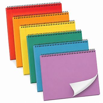 6 Pack Rainbow Landscape Spiral Notebooks College Ruled 80gsm 40 Sheets