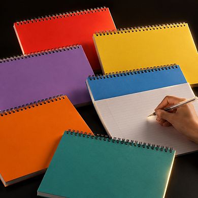 6 Pack Rainbow Landscape Spiral Notebooks College Ruled 80gsm 40 Sheets