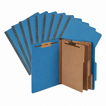 10 Pack Dark Blue Classification Folders 3 Dividers 2 Inch Expansion Letter Size Organizing Files