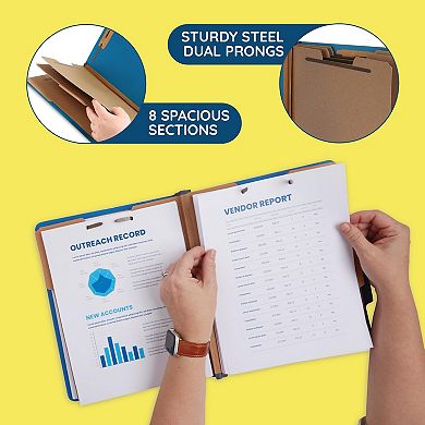10 Pack Dark Blue Classification Folders 3 Dividers 2 Inch Expansion Letter Size Organizing Files