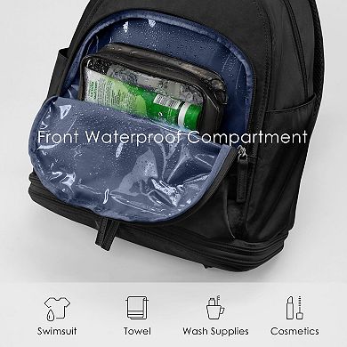 Lightweight Waterproof Gym Backpack With Shoe Compartment Wet Pocket Laptop Sleeve