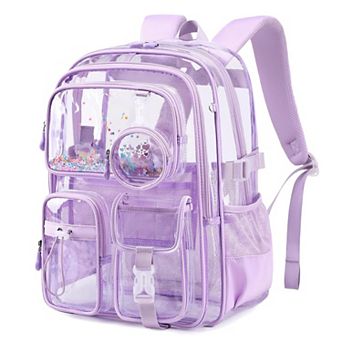 Heavy Duty Clear School Backpack Multi Compartment Transparent Bookbag