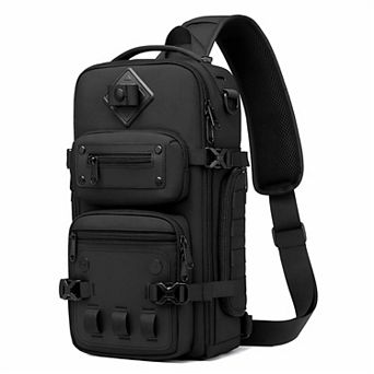 Water Resistant Sling Bag Crossbody Chest Pack With Tripod Holder For Travel Hiking Photography