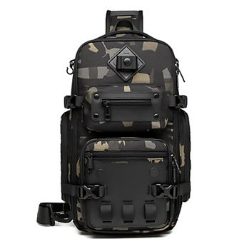 Water Resistant Sling Bag Crossbody Chest Pack With Tripod Holder For Travel Hiking Photography