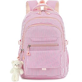 Cute Aesthetic School Backpack Teens Women With Cute Pins Pendant Travel Daily Bag