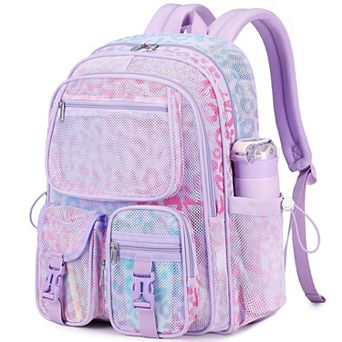 Heavy Duty See Through Mesh Backpack Multi Compartment Breathable School Travel Sports