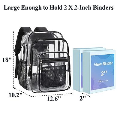 Extra Large Clear Heavy Duty Backpack For School Work Security Approved Organization