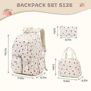 Girls School Backpack Lightweight Waterproof Ergonomic Large Capacity 22.9L