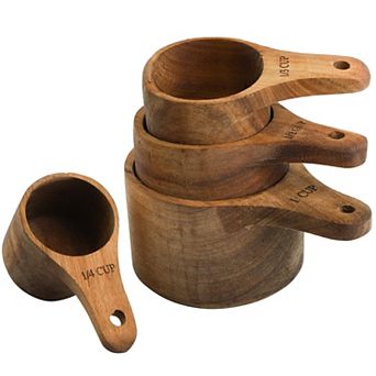 4 pc Acacia Measuring Cup Set