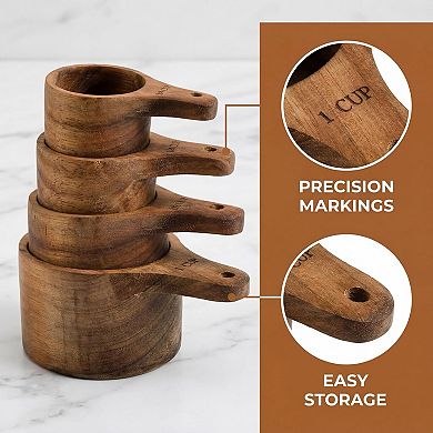 4-Piece Acacia Measuring Cup Set